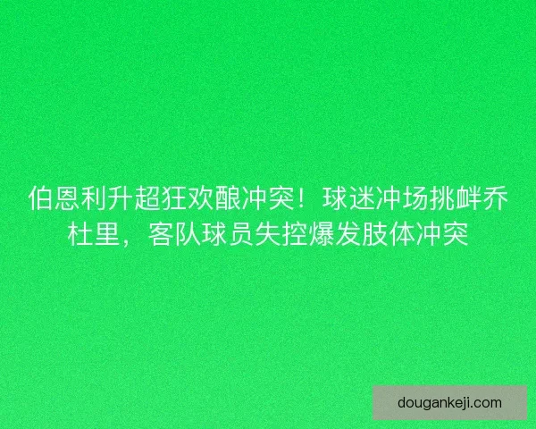 伯恩利升超狂欢酿冲突！球迷冲场挑衅乔杜里，客队球员失控爆发肢体冲突