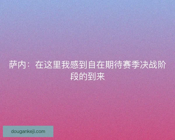 萨内：在这里我感到自在期待赛季决战阶段的到来