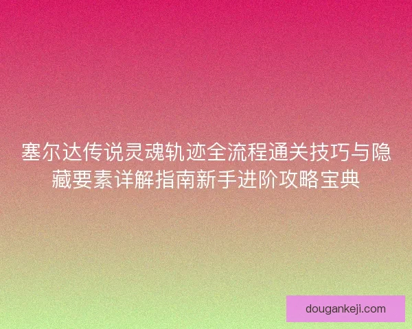 塞尔达传说灵魂轨迹全流程通关技巧与隐藏要素详解指南新手进阶攻略宝典